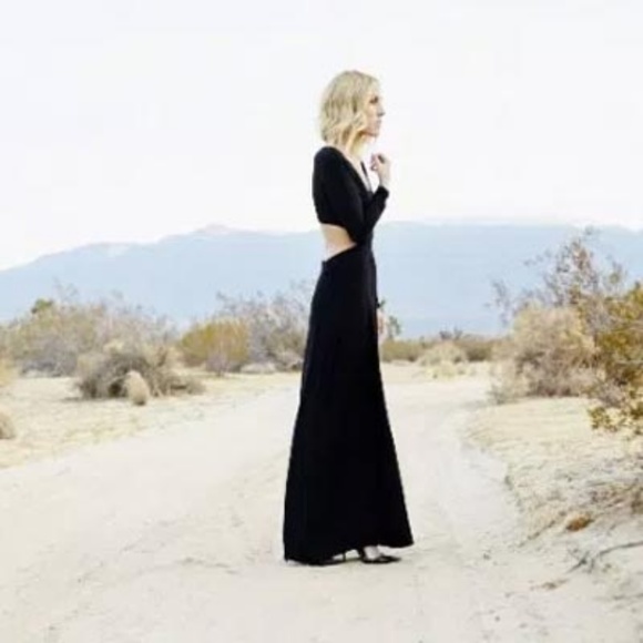 Express Open Back Slit V-Neck Maxi Dress - Picture 1 of 8
